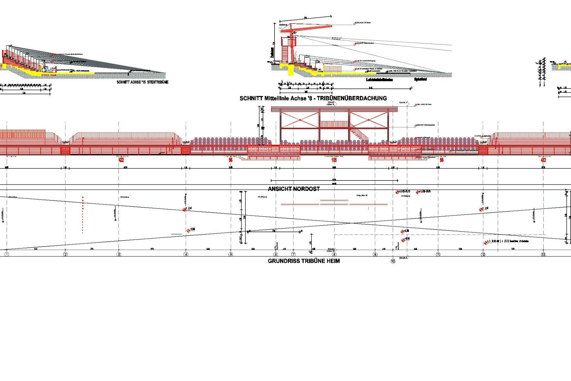 Die Skizze der neuen Tribünenanlage für den Willi-Sänger-Sportplatz. 