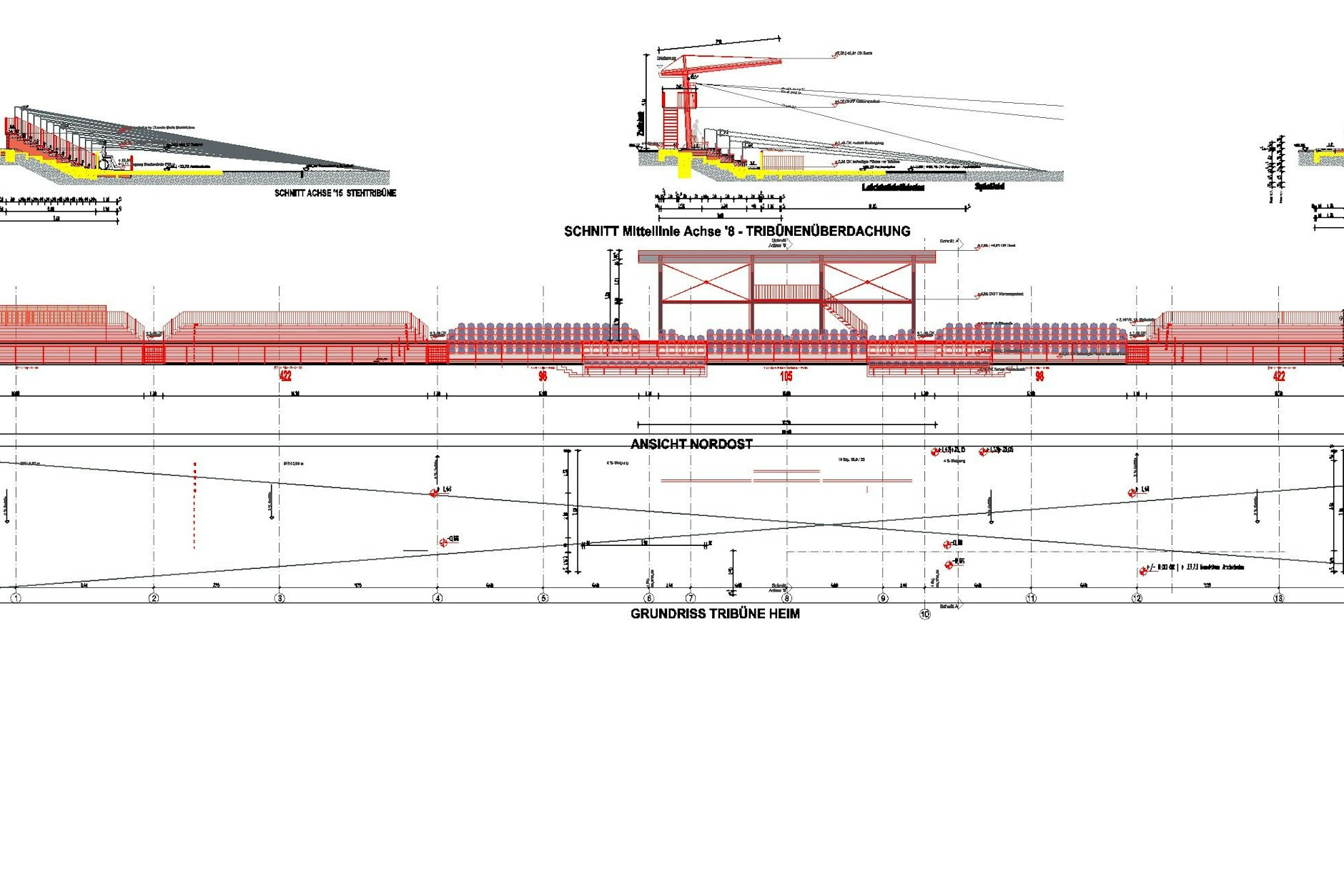 Die Skizze der neuen Tribünenanlage für den Willi-Sänger-Sportplatz.&nbsp;