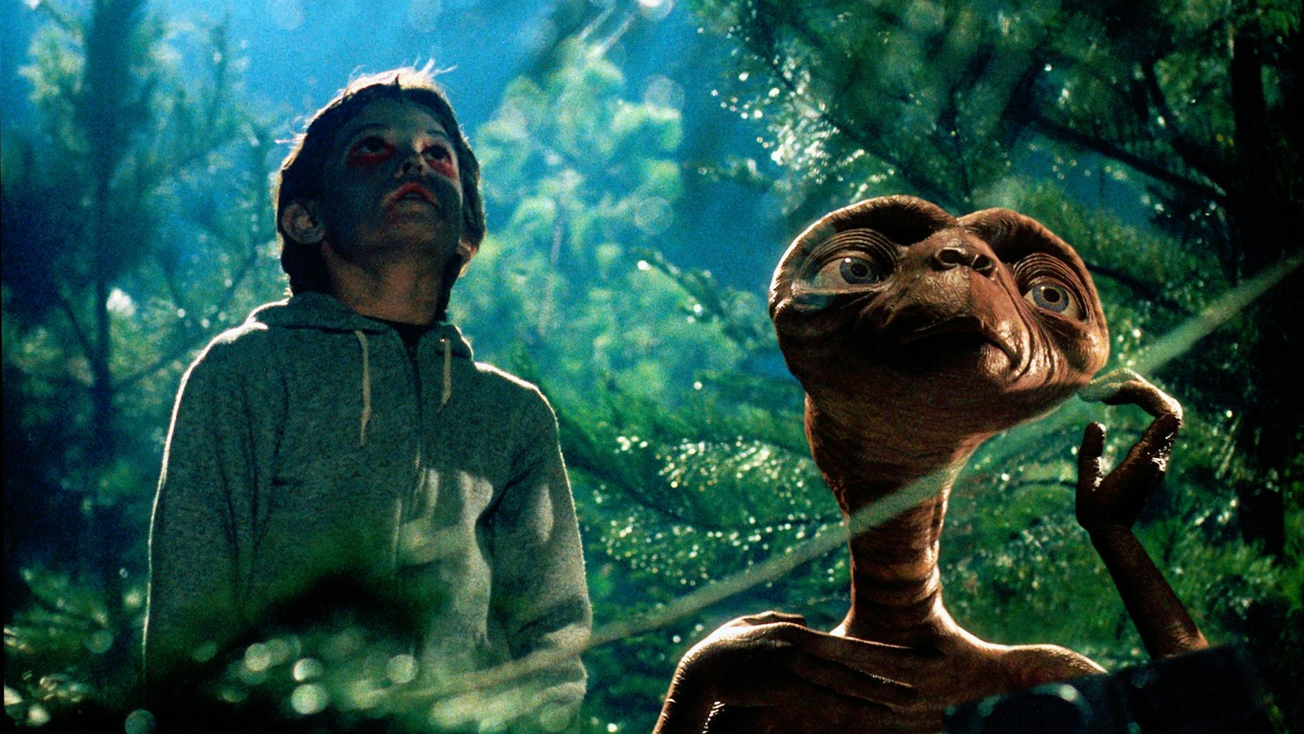 Elliott (Henry Thomas) und E.T. hoffen, dass E.T.s Leute ihn in Kalifornien abholen und mit nach Hause nehmen -&nbsp;