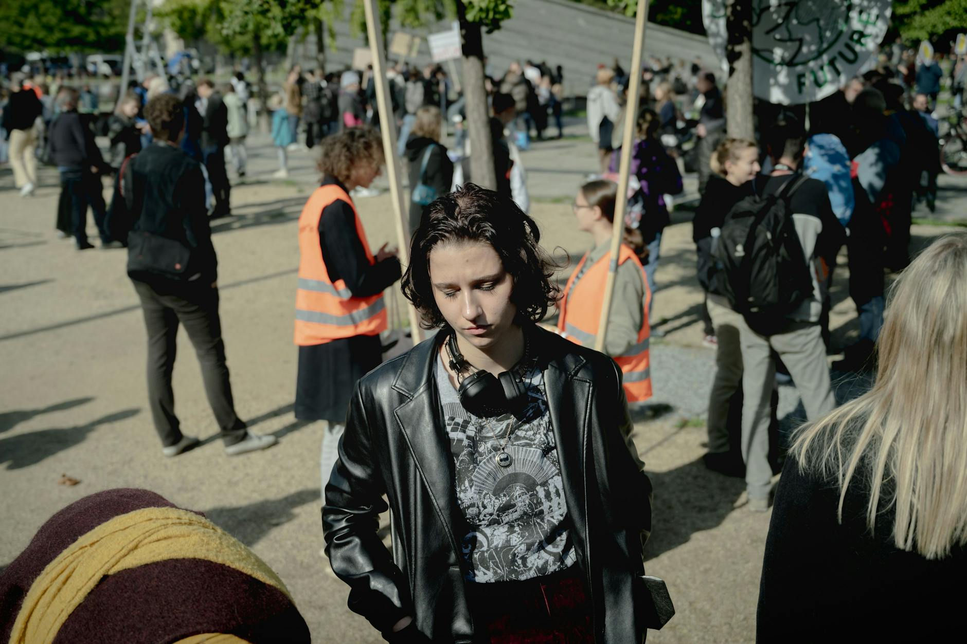 Demonstrantin am Invalidenpark