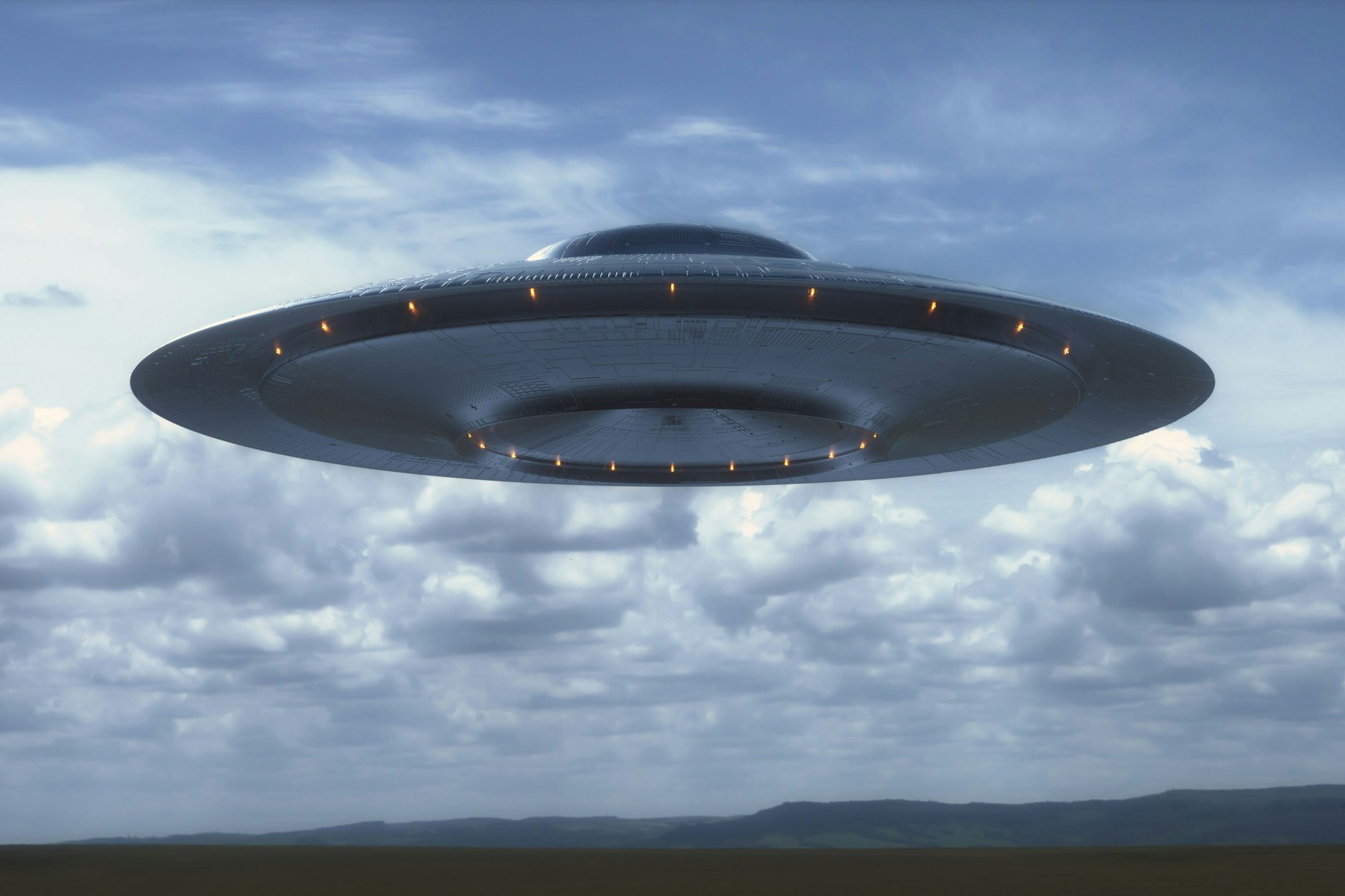 Die Visualisierung zeigt ein Ufo - die meisten Ufo-Sichtungen sind allerdings eher unerklärliche Lichtphänomene.