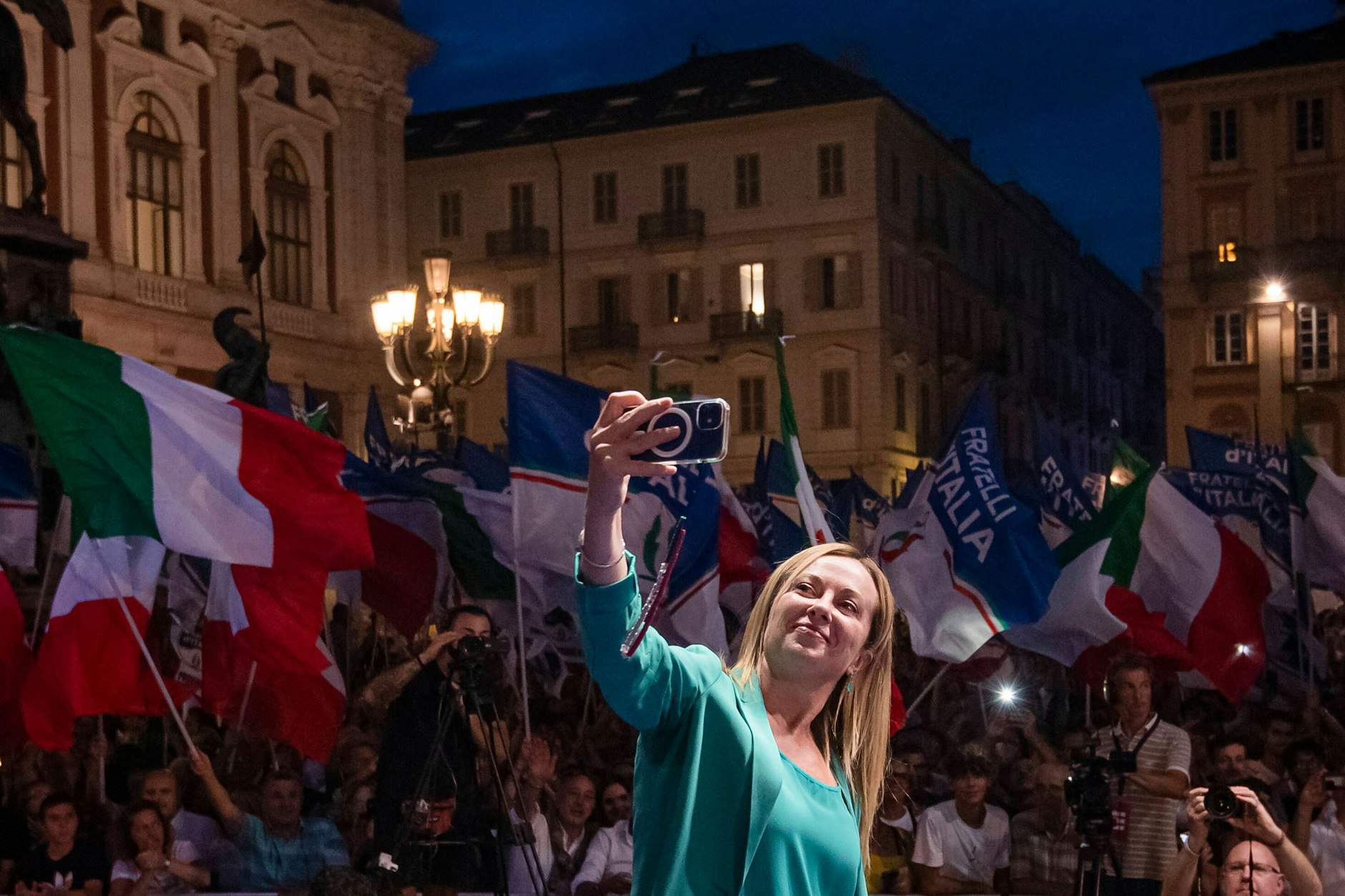 Giorgia Meloni, Vorsitzende der rechtsradikalen Partei Fratelli d’Italia