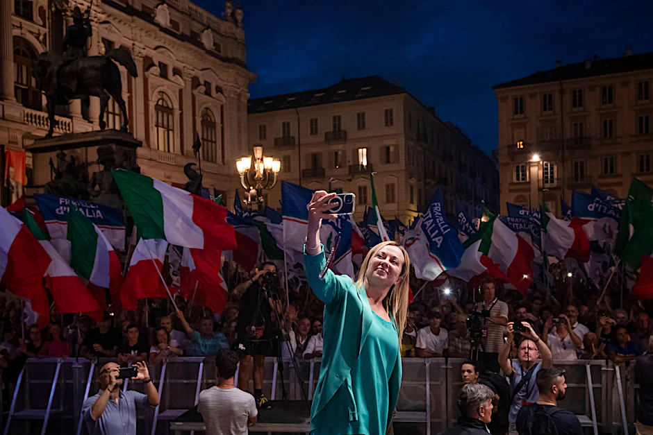 Giorgia Meloni, Vorsitzende der rechtsradikalen Partei Fratelli d’Italia