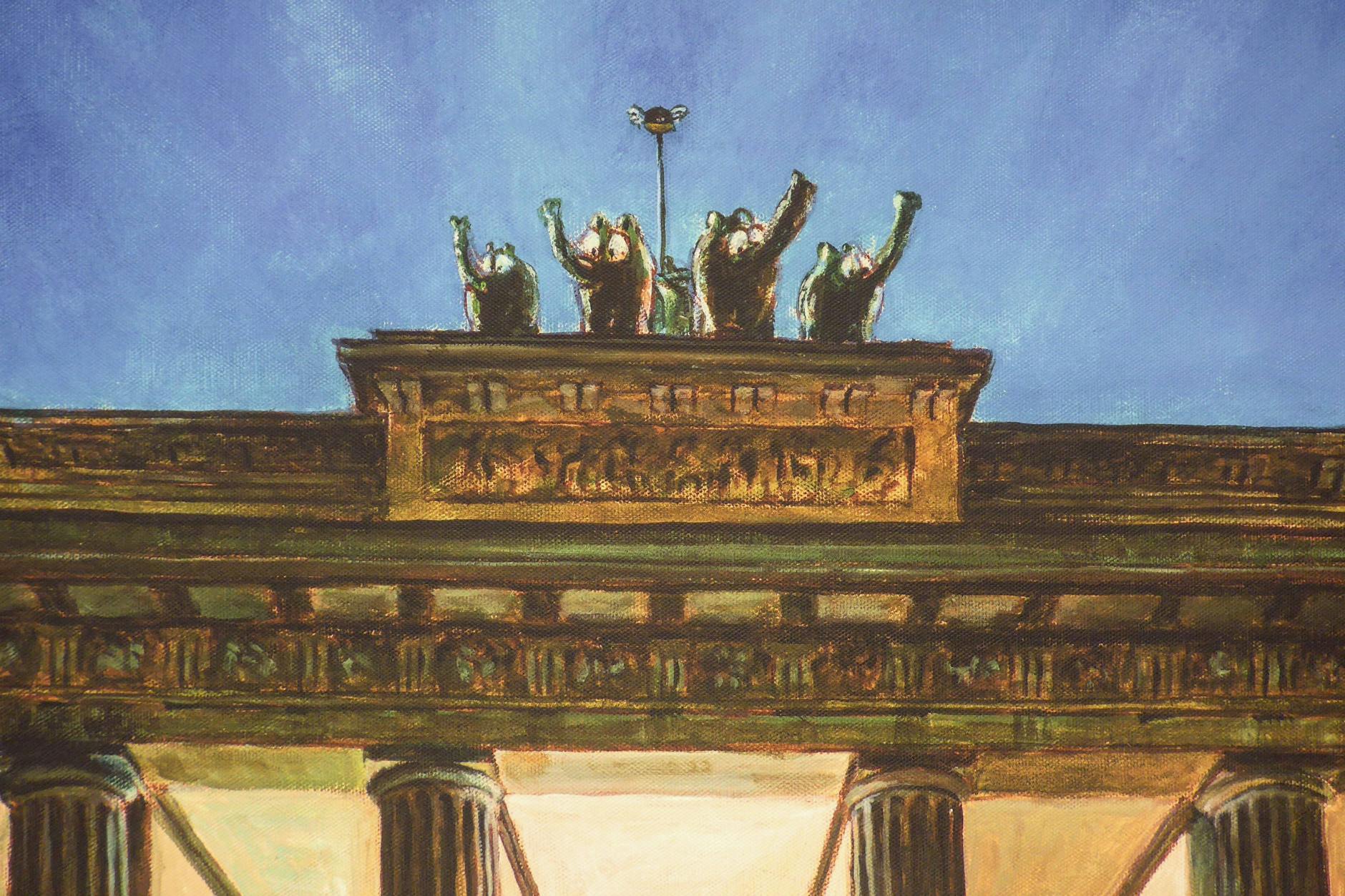 Das Brandenburger Tor mit berüsselter Quadriga: die Ottifanten als unbestrittene Kulturträger (Ausschnitt aus einem Ölgemälde von Otto Waalkes).