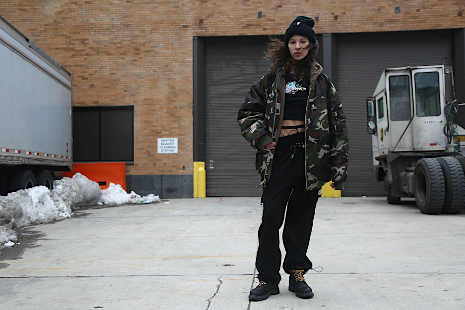 Street Style aus New York: Tarnmuster findet aber längst nicht mehr jeder lässig.