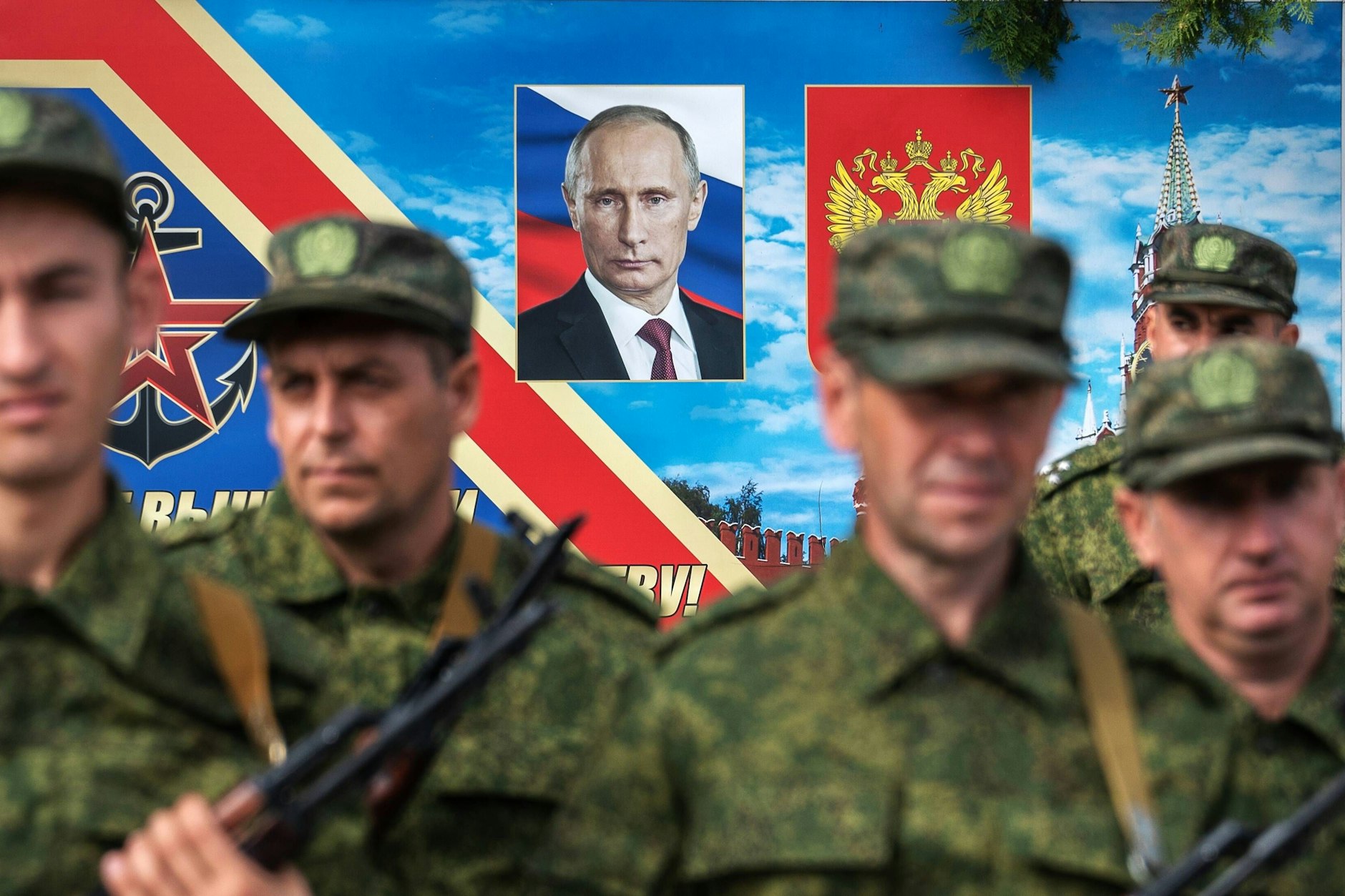 Eingezogene Reservisten bei Vereidigung in Sevastopol auf der Krim.