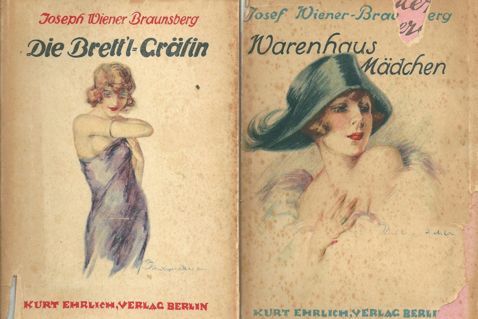 Titel bzw. Schutzumschläge zweier Romane Wiener-Braunsbergs