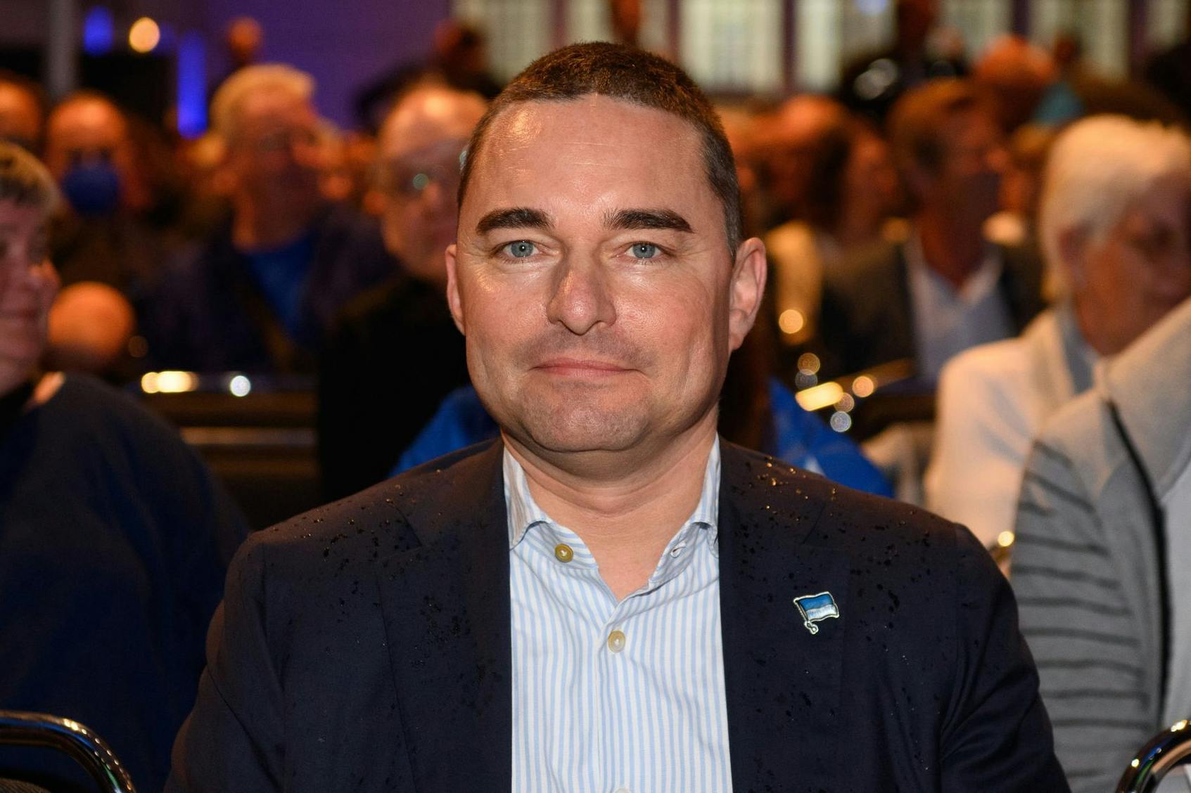 Investor Lars Windhorst bei der Mitgliederversammlung von Hertha BSC.