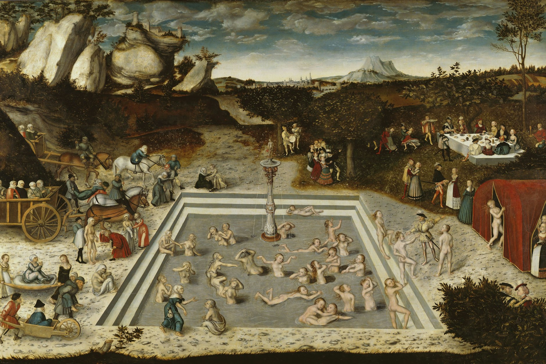 „Der Jungbrunnen“ – Lucas Cranach der Ältere malte 1546 einen uralten Traum der Menschen. Heute wollen ihn Verjüngungsforscher erfüllen, bis zu einem gewissen Grad.