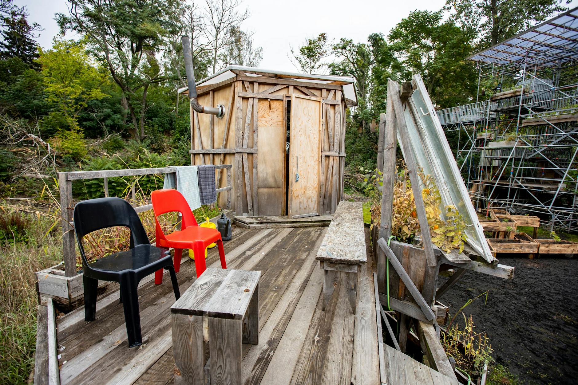 In der Sauna kann man sich aufwärmen und sich bei einer Pause vom lehrstoffreichen Programm erholen.