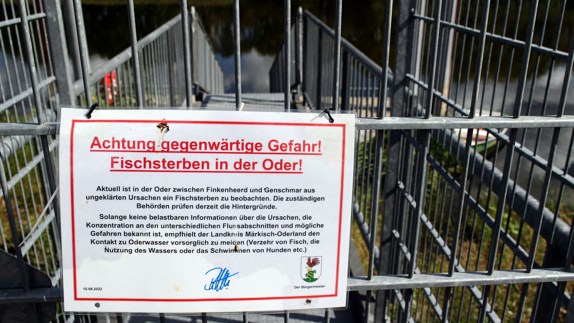 Mittlerweile kann an der Oder das Wasser wieder genutzt werden.&nbsp;