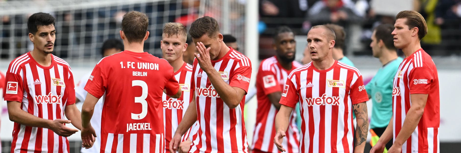 Lange Gesichter bei den Spielern des 1. FC Union nach der Pleite bei Eintracht Frankfurt. 