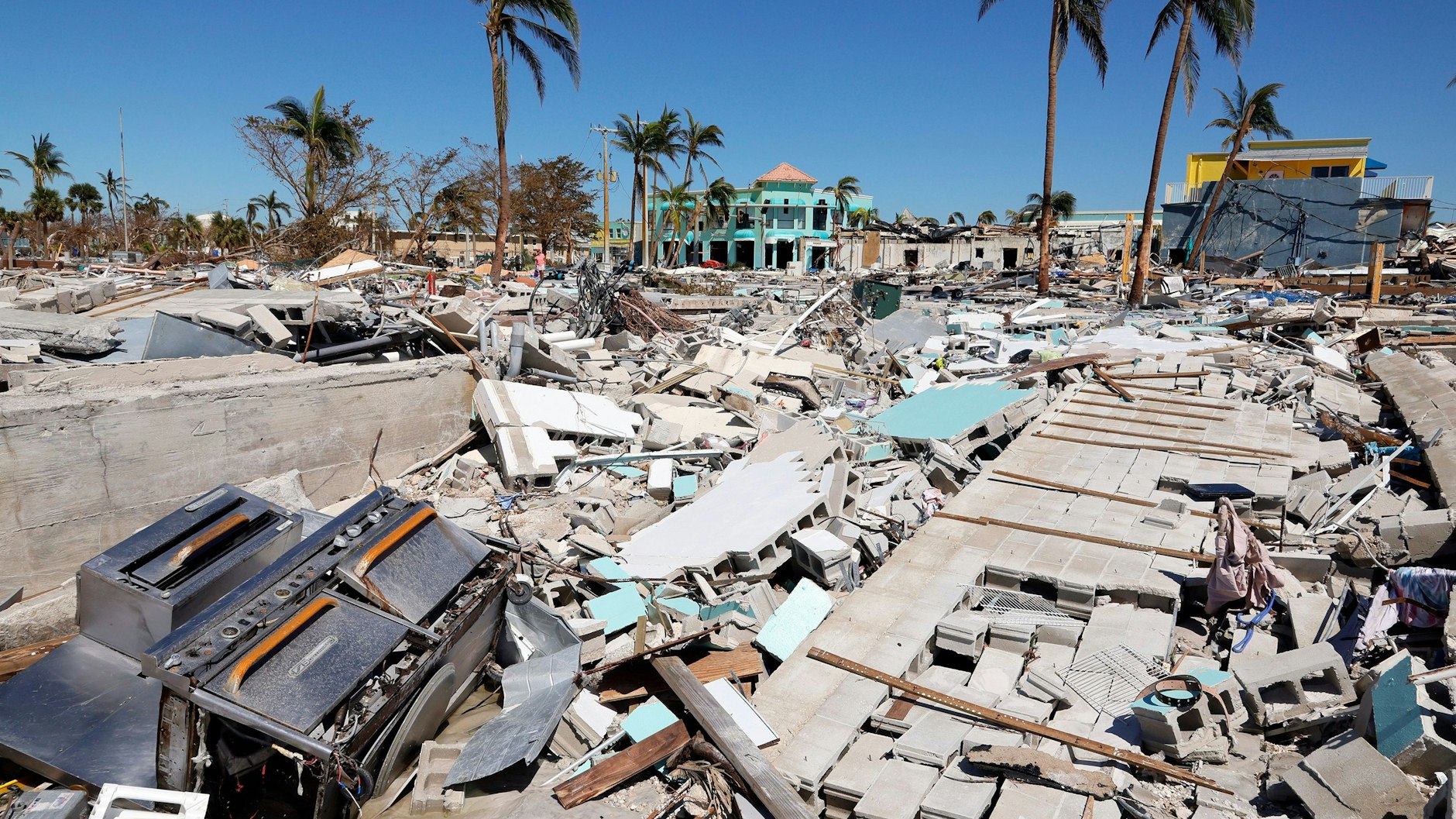 Der Hurrikan zerstörte das Zentrum von Fort Myers Beach in Florida.
