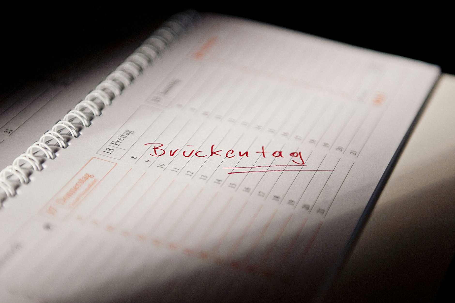 Brückentag – Eintrag im Kalender