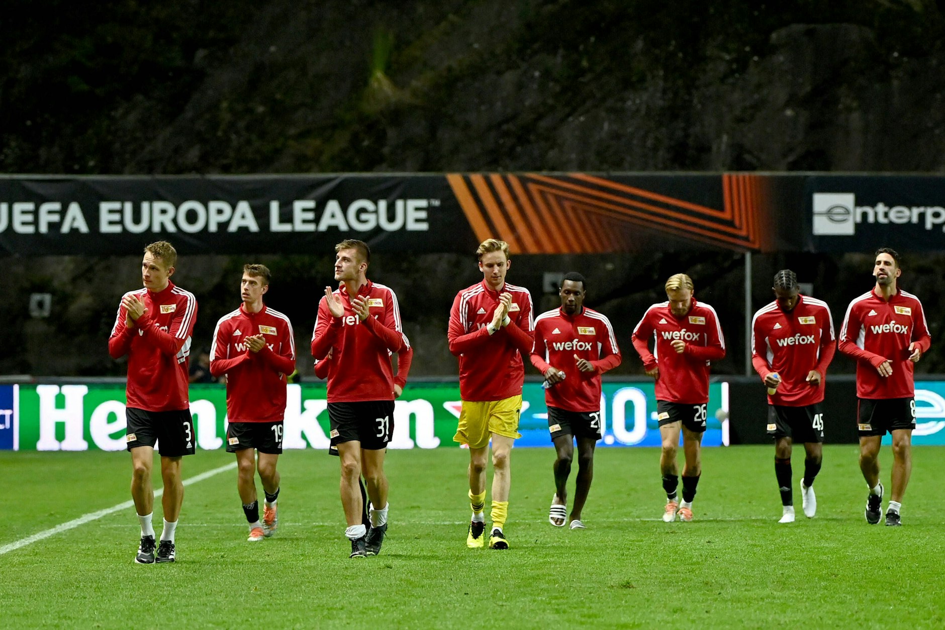 Die Spieler des 1. FC Union wurden von den Fans trotz der Niederlage in Braga gefeiert. Am Donnerstag sollen in Malmö die ersten Punkte her.&nbsp;