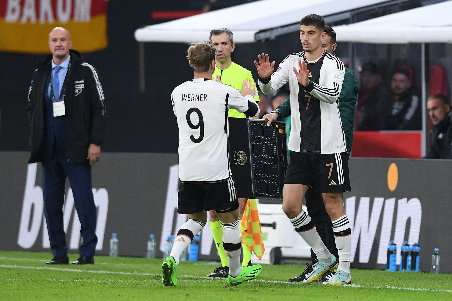 Bisher setzt Bundestrainer Hansi Flick auf Timo Werner oder Kai Havertz (r.) als Mittelstürmer.&nbsp;