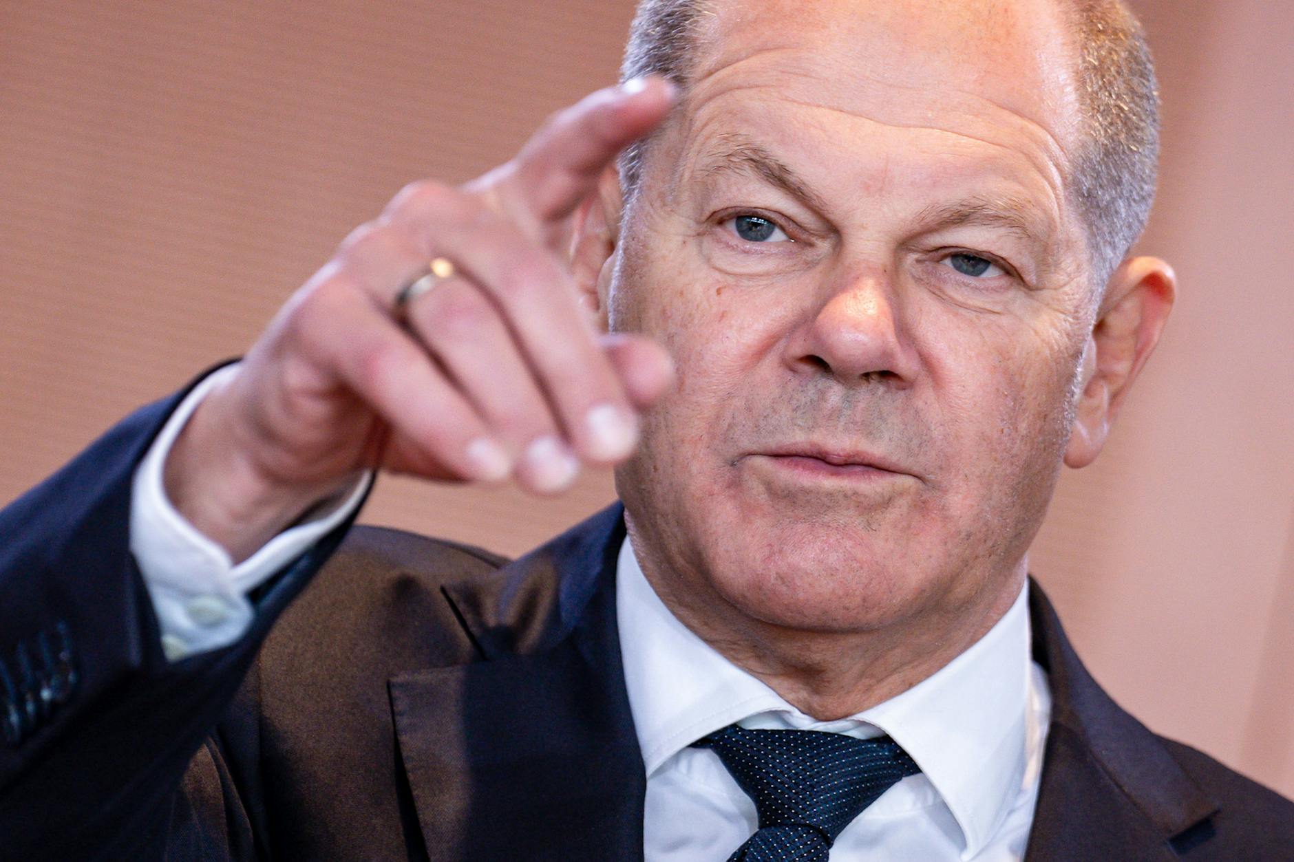 Bundeskanzler Olaf Scholz (SPD) vor Beginn der Kabinettssitzung im Kanzleramt.