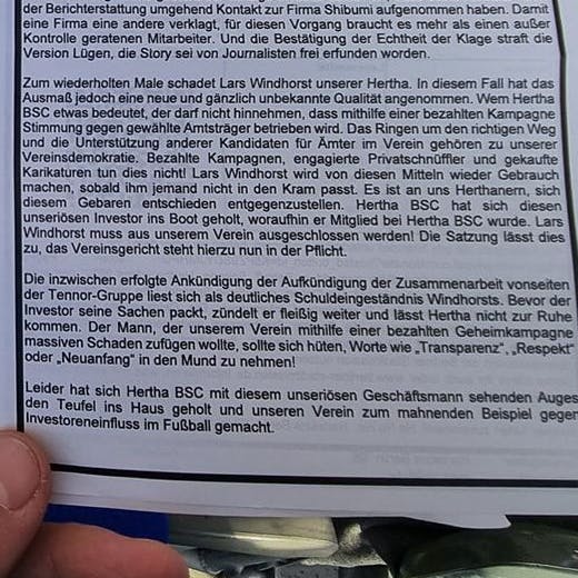 Hier ein Auszug aus dem Flugblatt, welches die Harlekins verteilten.