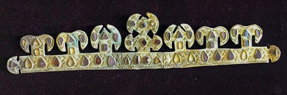 Dieser 1500 Jahre alte goldene Kopfschmuck aus der Zeit des Hunnen-Herrschers Attila ist aus dem Museum in Melitopol verschwunden.
