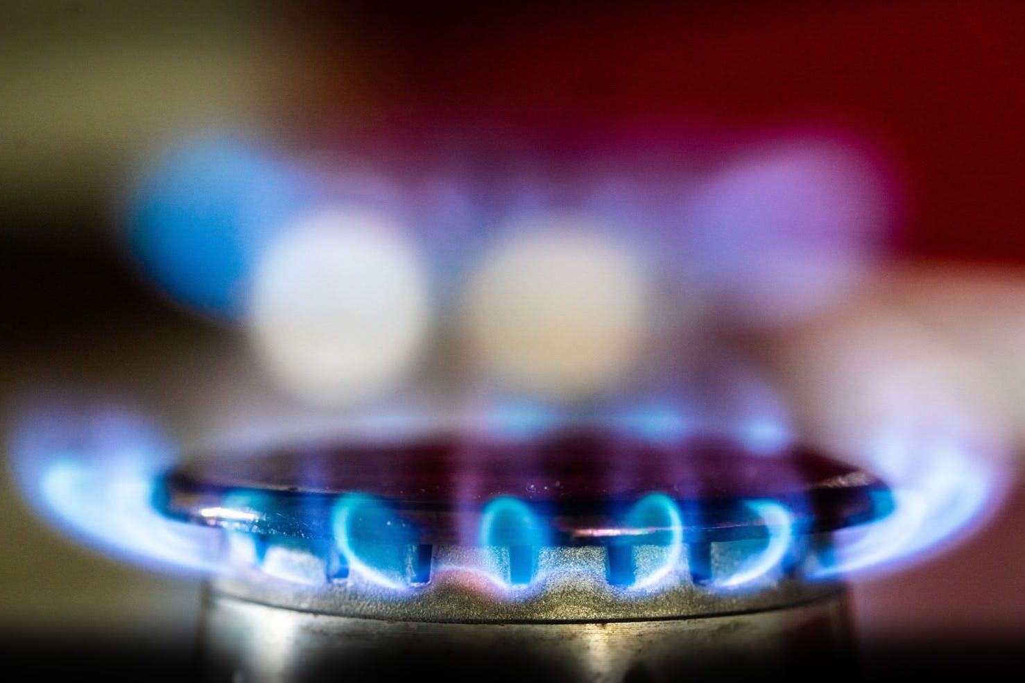 Gasflamme auf einem Gasherd