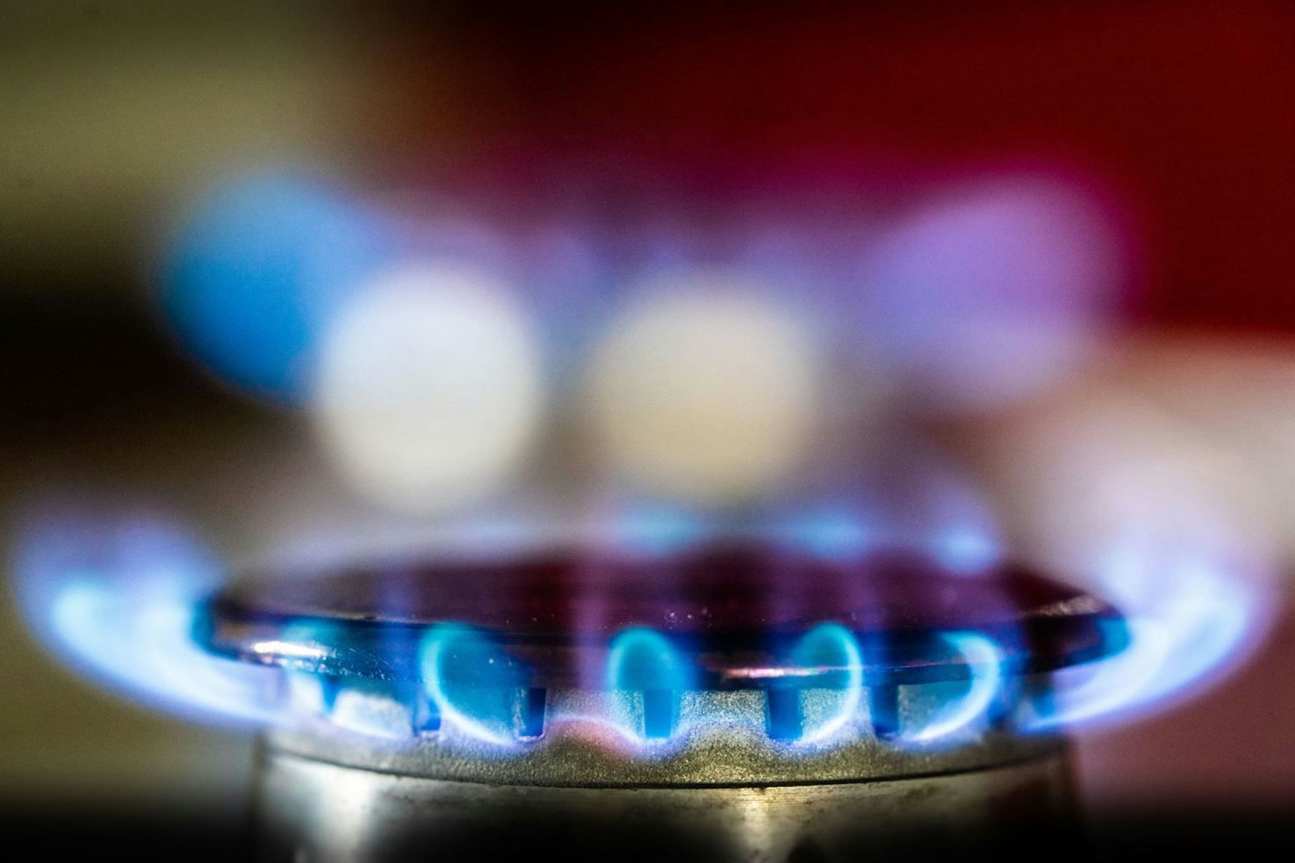 Gasflamme auf einem Gasherd