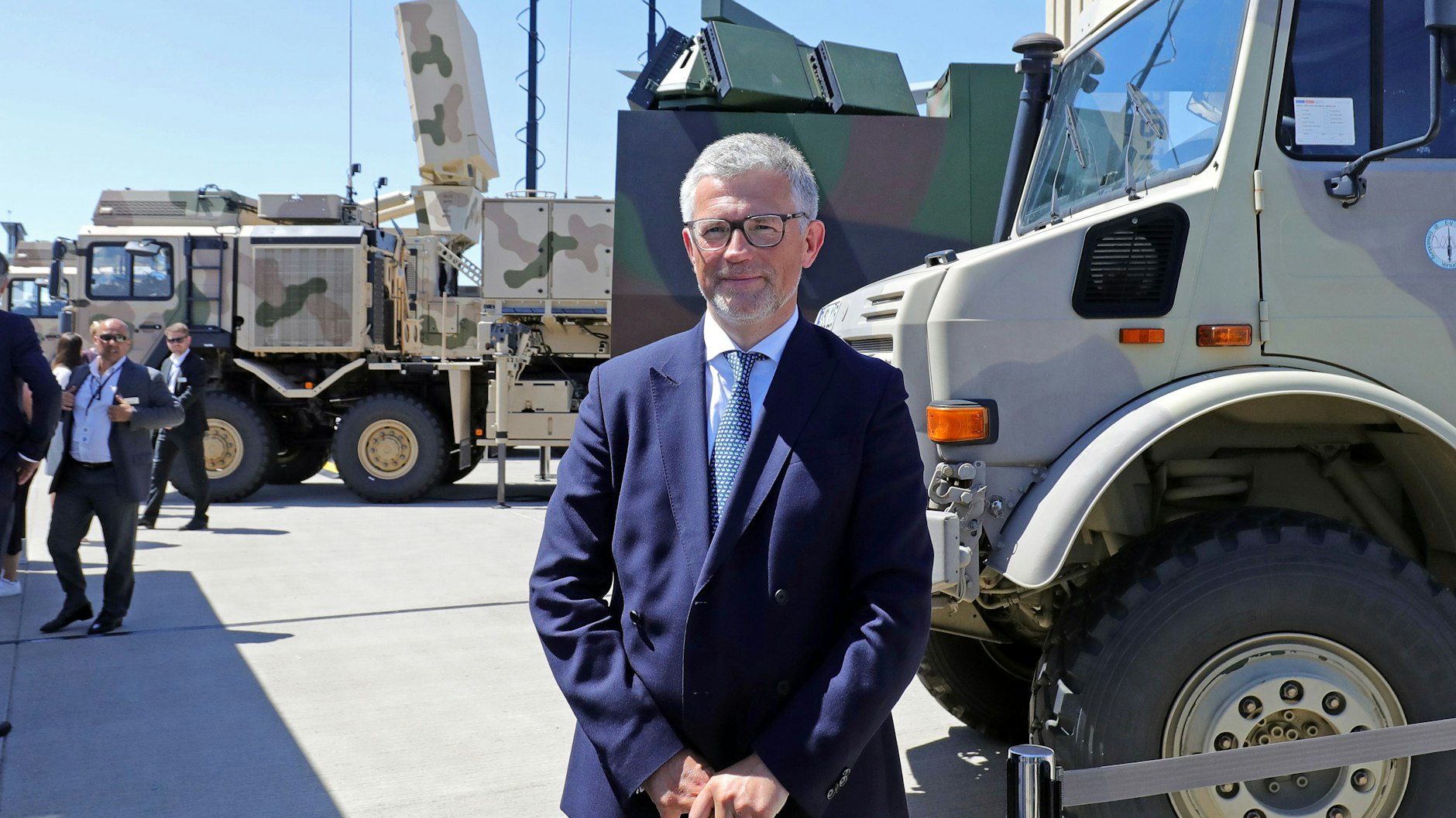 Andrij Melnyk auf der Internationalen Luft- und Raumfahrtausstellung ILA.