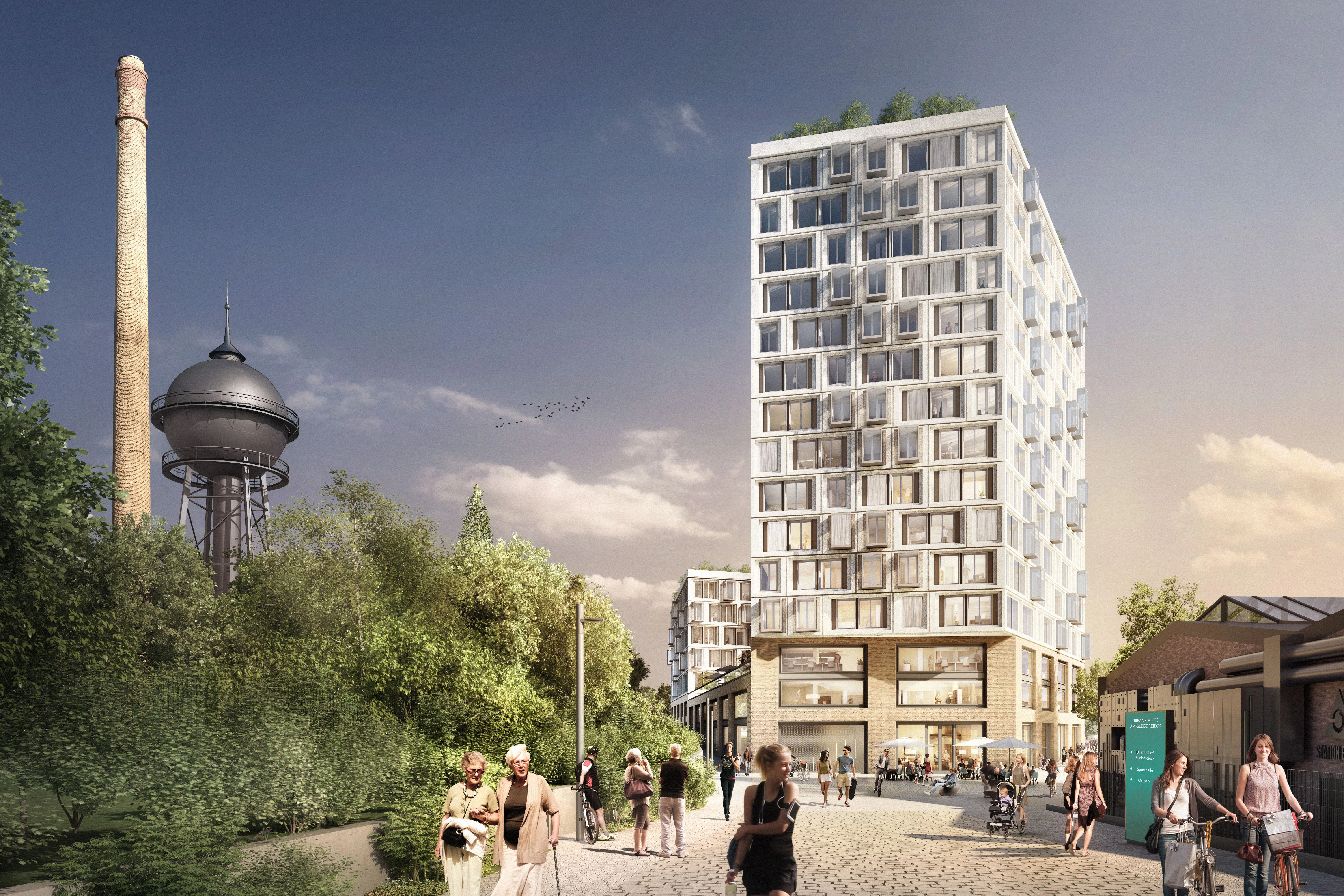 Flanieren vor der Hochhaus-Kulisse: So soll es in der Urbanen Mitte aussehen.