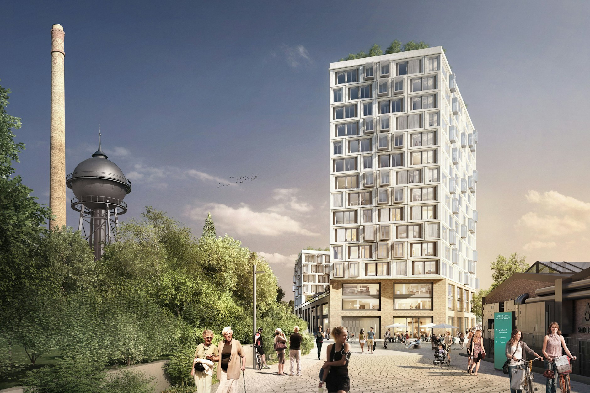 Flanieren vor der Hochhaus-Kulisse: So soll es in der Urbanen Mitte aussehen.