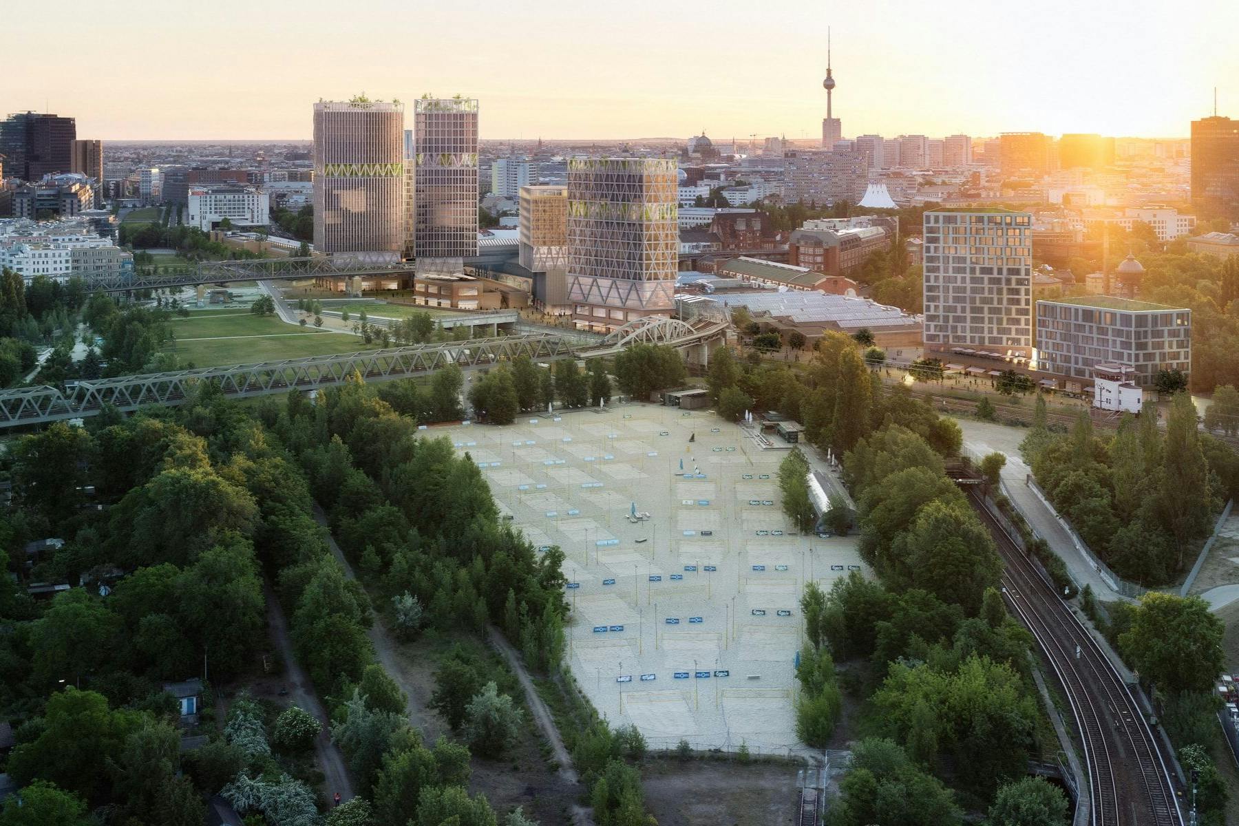 Zukunftsvision: Bis zu 90 Meter sollen die geplanten sieben Häuser am Gleisdreieck in die Höhe ragen.
