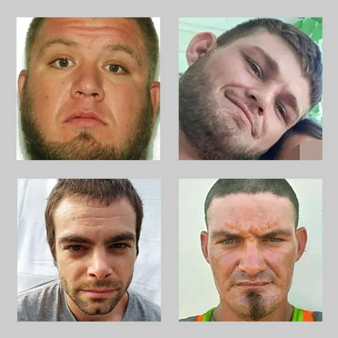 Vier Männer sind in den USA einem Verbrechen zum Opfer gefallen. Im Uhrzeigersinn von oben links: Mike Sparks, Billy Chastain, Mark Chastain und Alex Stevens.