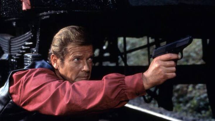 Szenenfoto mit Roger Moore als James Bond in „Octopussy“