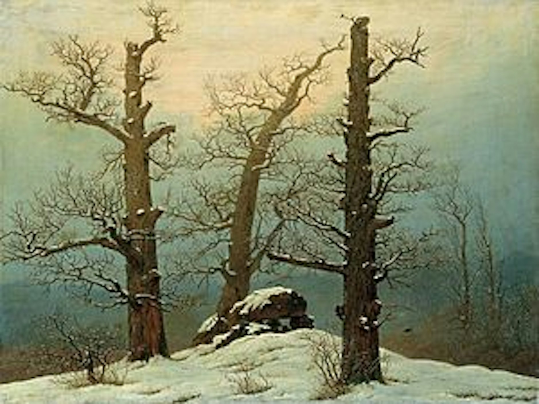 Die verstümmelten Eichen auf dem Hünengrab malte Caspar David Friedrich im Jahr 1807. Sie sind Opfer der „Holznoth“: Man sägte die Äste ab, verfütterte das Laub, nutzte das Holz zum Heizen. „Bäume abernten“, nannten das die Leute.