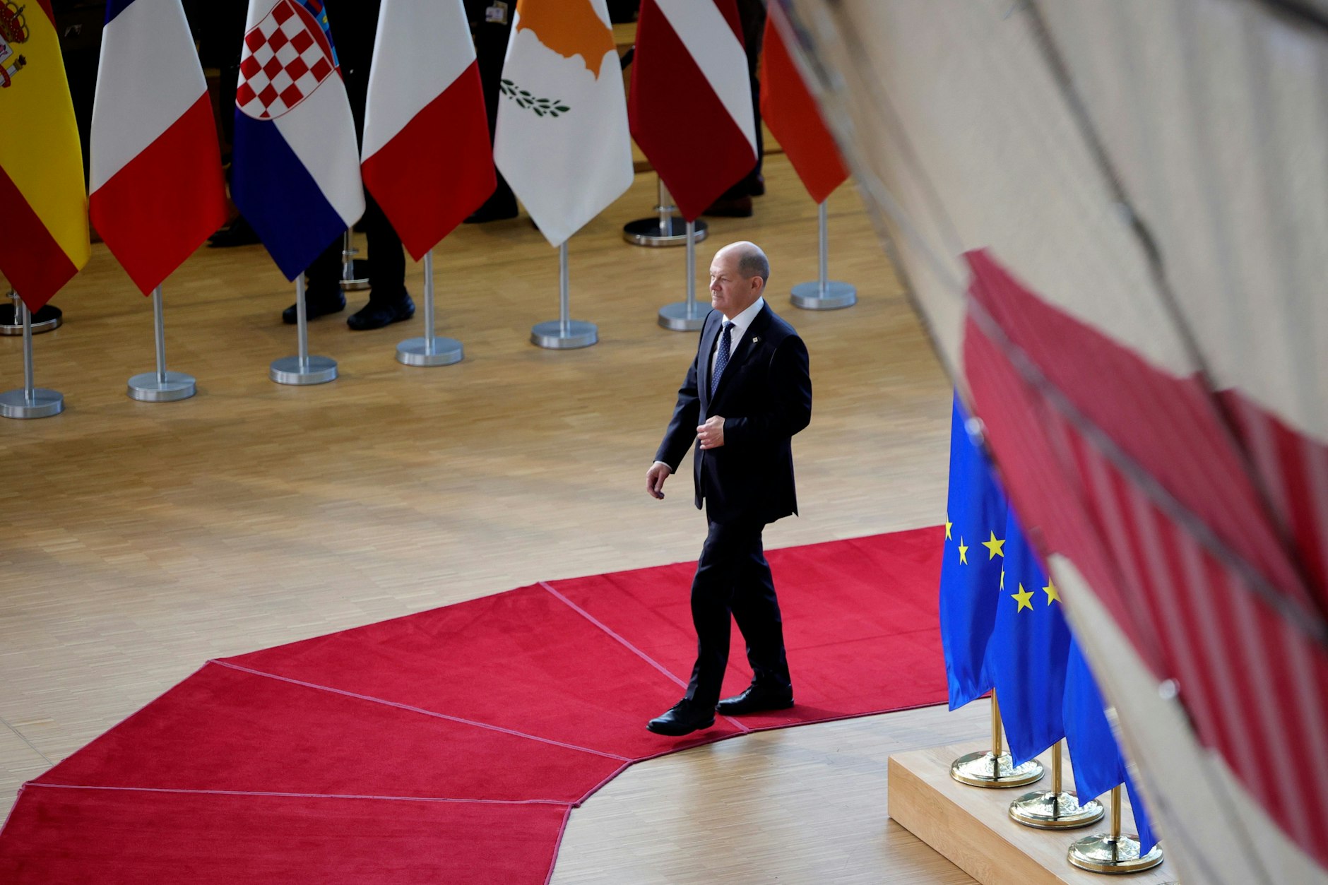 Bundeskanzler Olaf Scholz in Brussels.