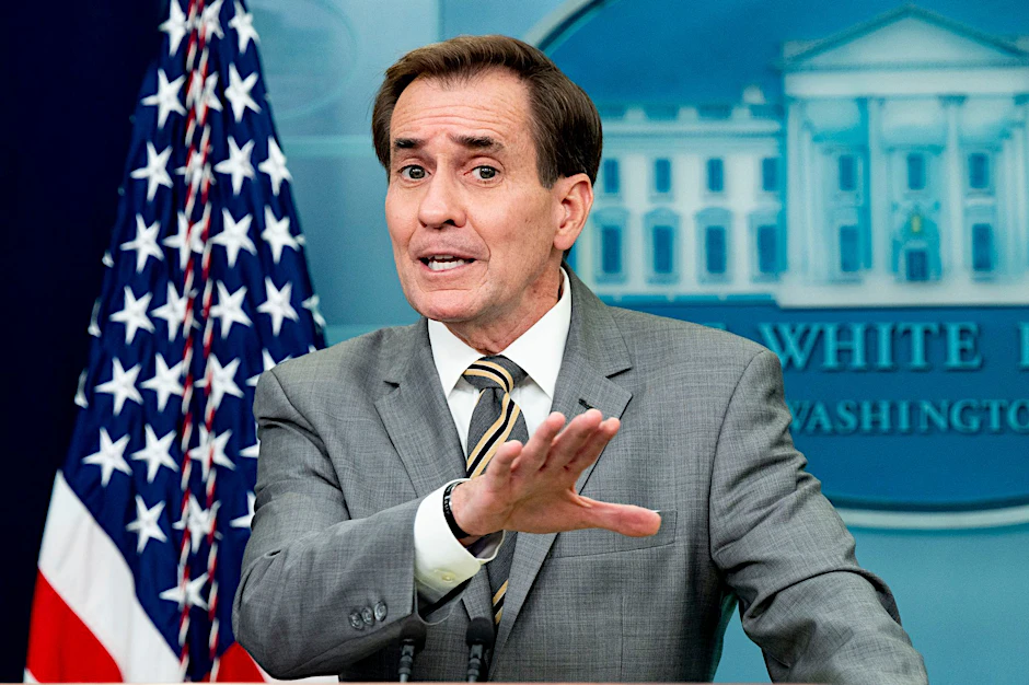 ARCHIV - John Kirby, Kommunikationsdirektor des Nationalen Sicherheitsrates, äußert sich zum Einsatz iranischer Drohnen auf russischer Seite im Krieg gegen die Ukraine. (Archivbild)  re/dpa