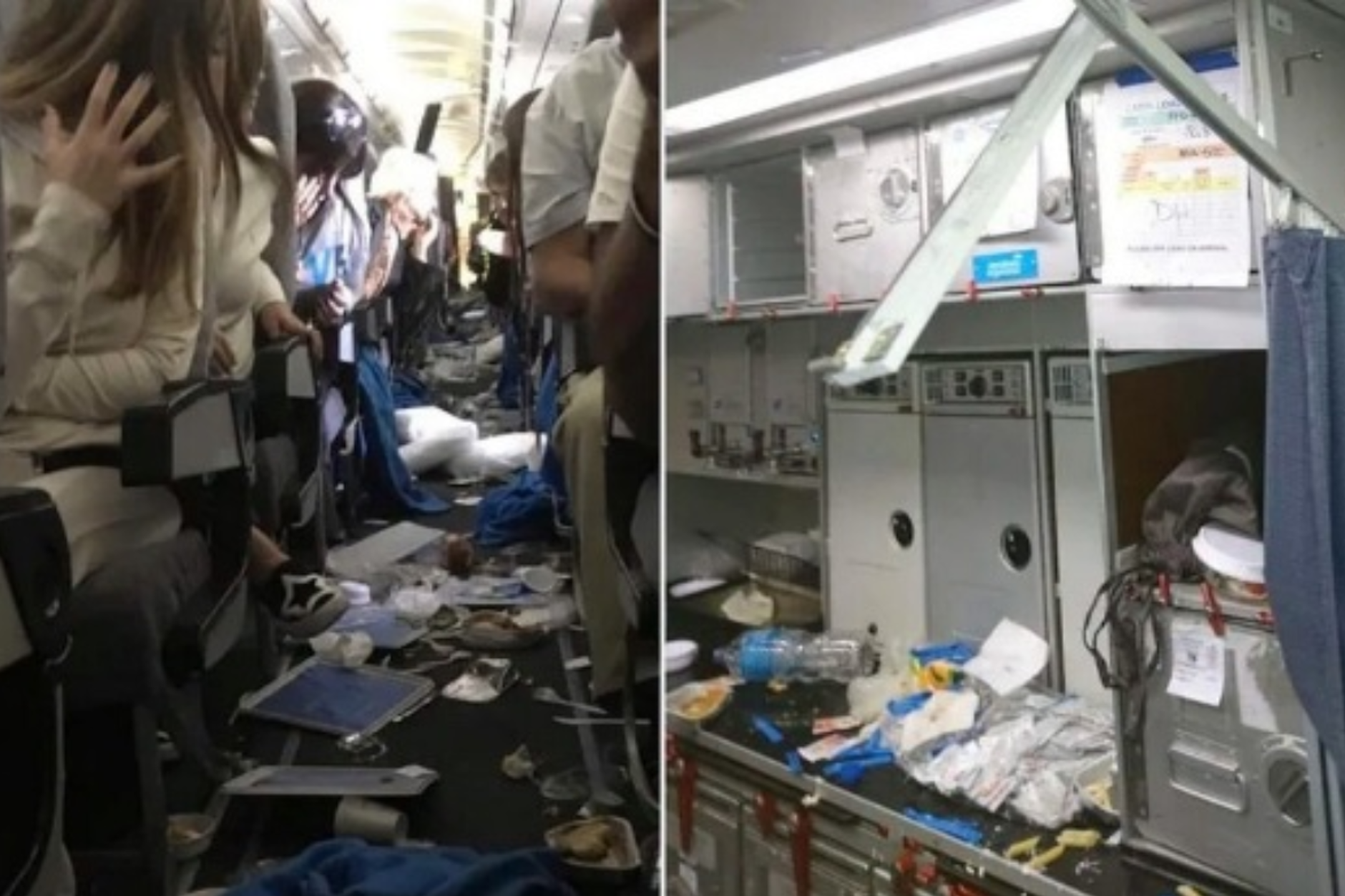 Völlige Verwüstung: Auf dem Flug AR1133 ist ein sieben Jahre alter Airbus A330 der Fluggesellschaft Aerolineas Argentinas in schwere Turbulenzen geraten.