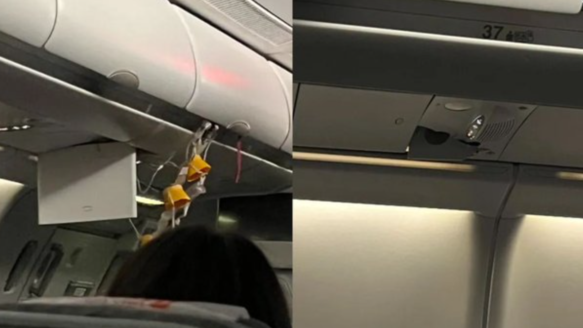 Bei einem heftigen Abfall des Horror-Fliegers von Flug AR1133 ist die Notfallausrüstung heruntergekommen, mehrere Passagiere wurden an die Decke geschleudert.