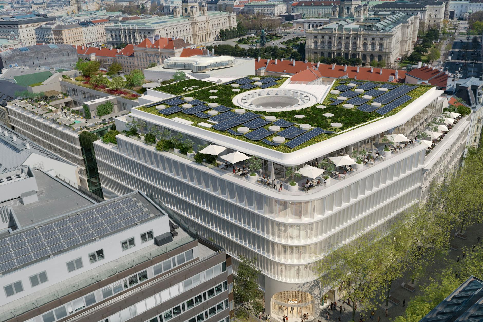 Das Haus soll an die Ikone erinnern: Auch ein rund 1000 Quadratmeter großer Dachpark bekommt ihren Namen.