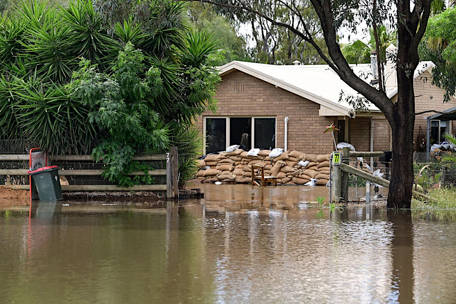 Australien kämpft mit heftigen Regenfällen und Überschwemmungen, wie hier in Echuca.  