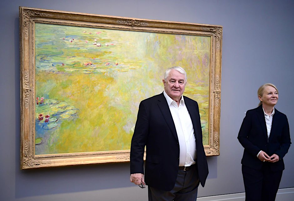 Barberini-Gründer und Impressionismus-Sammler Hasso Plattner mit seiner Museumsdirektorin Ortrud Westheider vor einem Monet-Gemälde