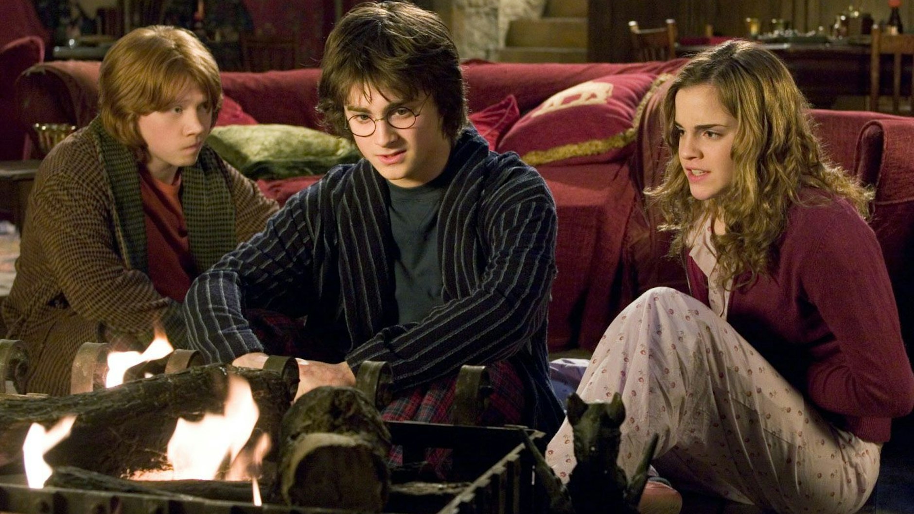 Daniel Radcliffe mit Rupert Grint und Emma Watson in Harry Potter und der Feuerkelch.
