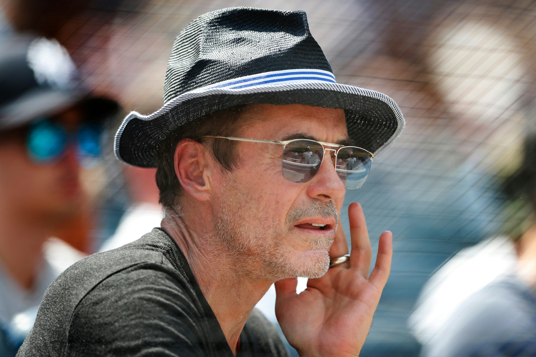 Robert Downey Jr. in diesem Jahr bei einem Baseball-Spiel.