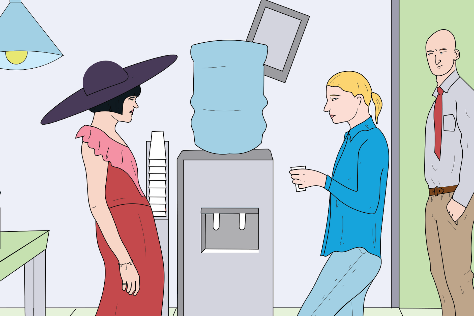 Auf der Arbeit gelten ganz besonders strenge Dresscodes. Kleid mit Hut wäre in den meisten Büros sicher keine Option.