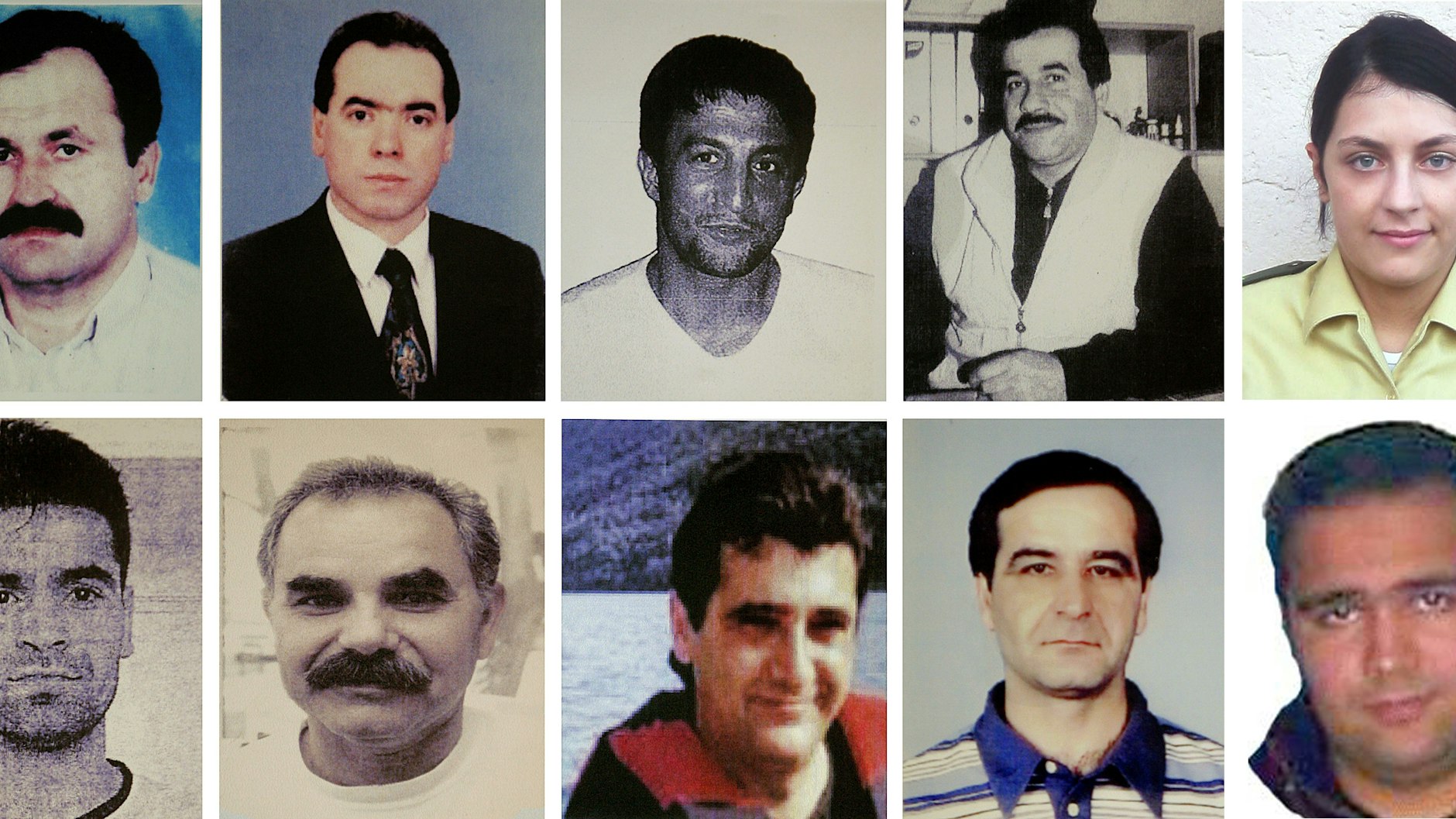 Die zehn NSU-Opfer Enver Simsek, Abdurrahim Özüdogru, Süleyman Tasköprü, Habil Kilic und Polizisten Michele Kiesewetter (oben, v.l.), sowie Mehmet Turgut, Ismail Yasar, Theodorus Boulgarides, Mehmet Kubasik und Halit Yozgat (unten, v.l).
