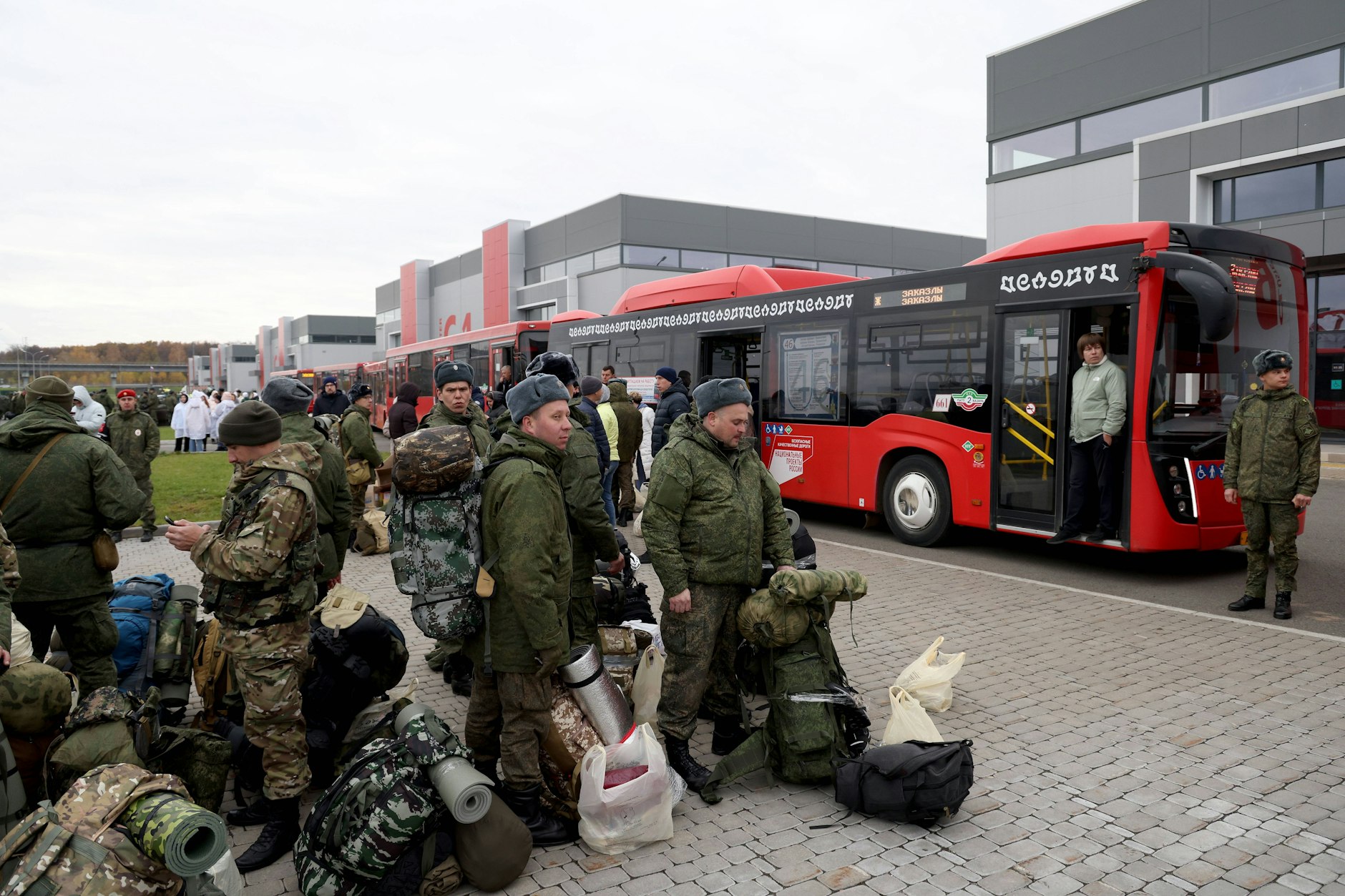 Einberufene Reservisten in Kasan.&nbsp;