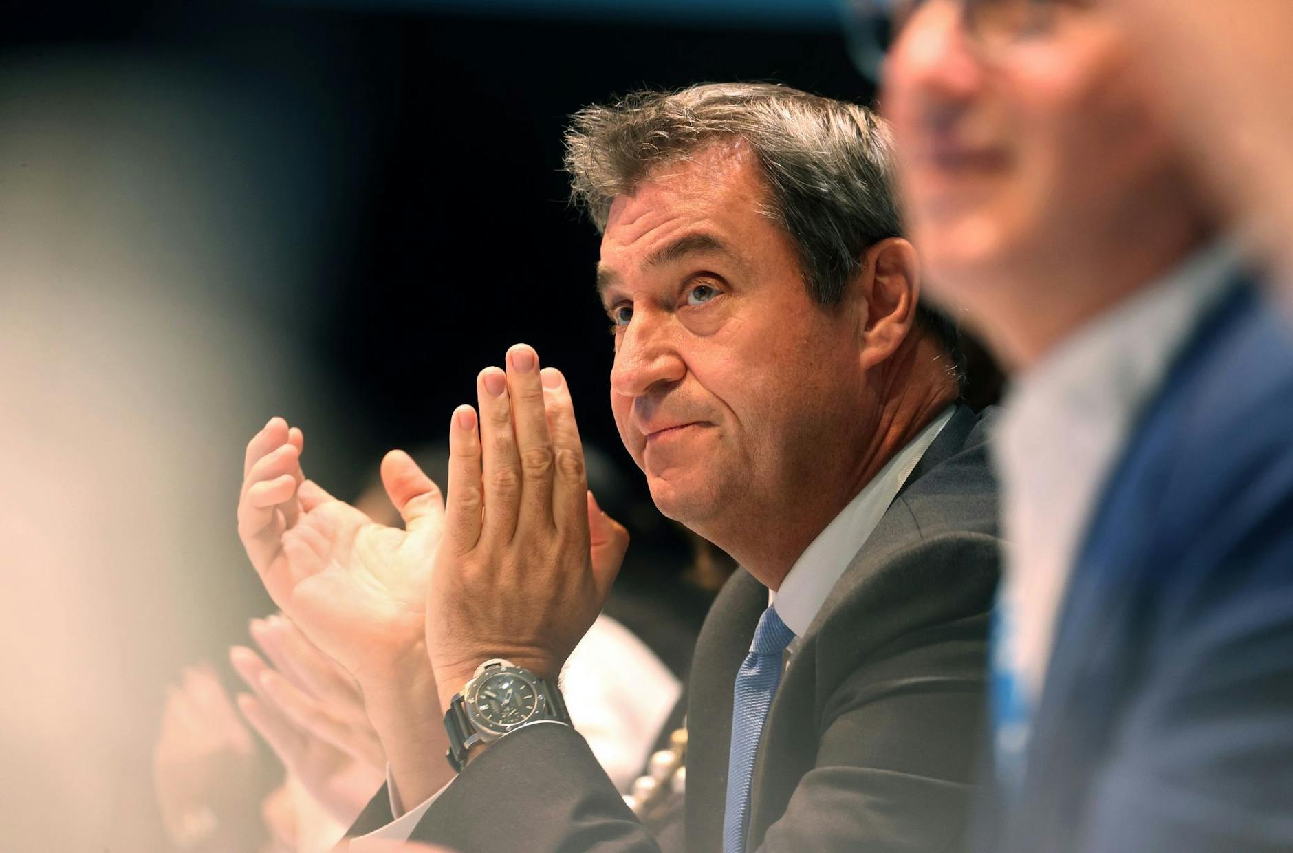 Ministerpräsident Markus Söder beim CSU-Parteitag in Augsburg.