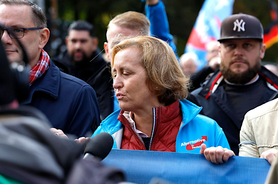 AfD-Politikerin Beatrix von Storch bei einer AfD-Demonstration (Archivbild).&nbsp;