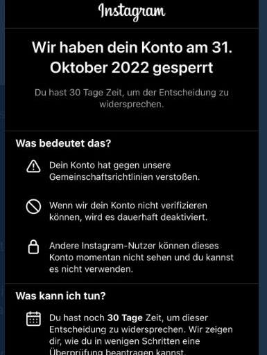 Diese Meldung sahen am Montag viele Instagram-Nutzer, wenn sie auf ihren Account zugreifen wollten.