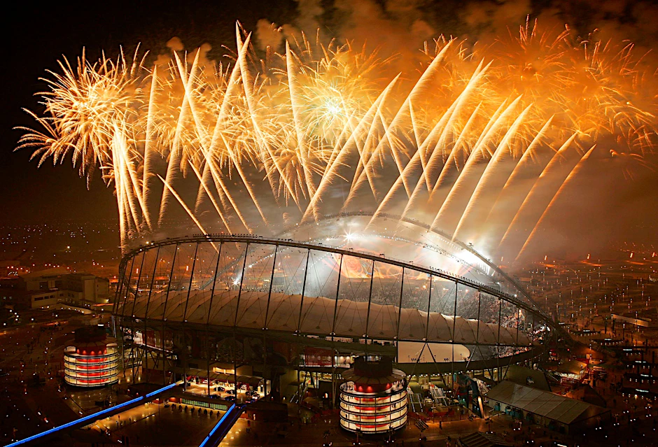 Das Khalifa-Stadion in Doha/Katar, Austragungsort der WM.