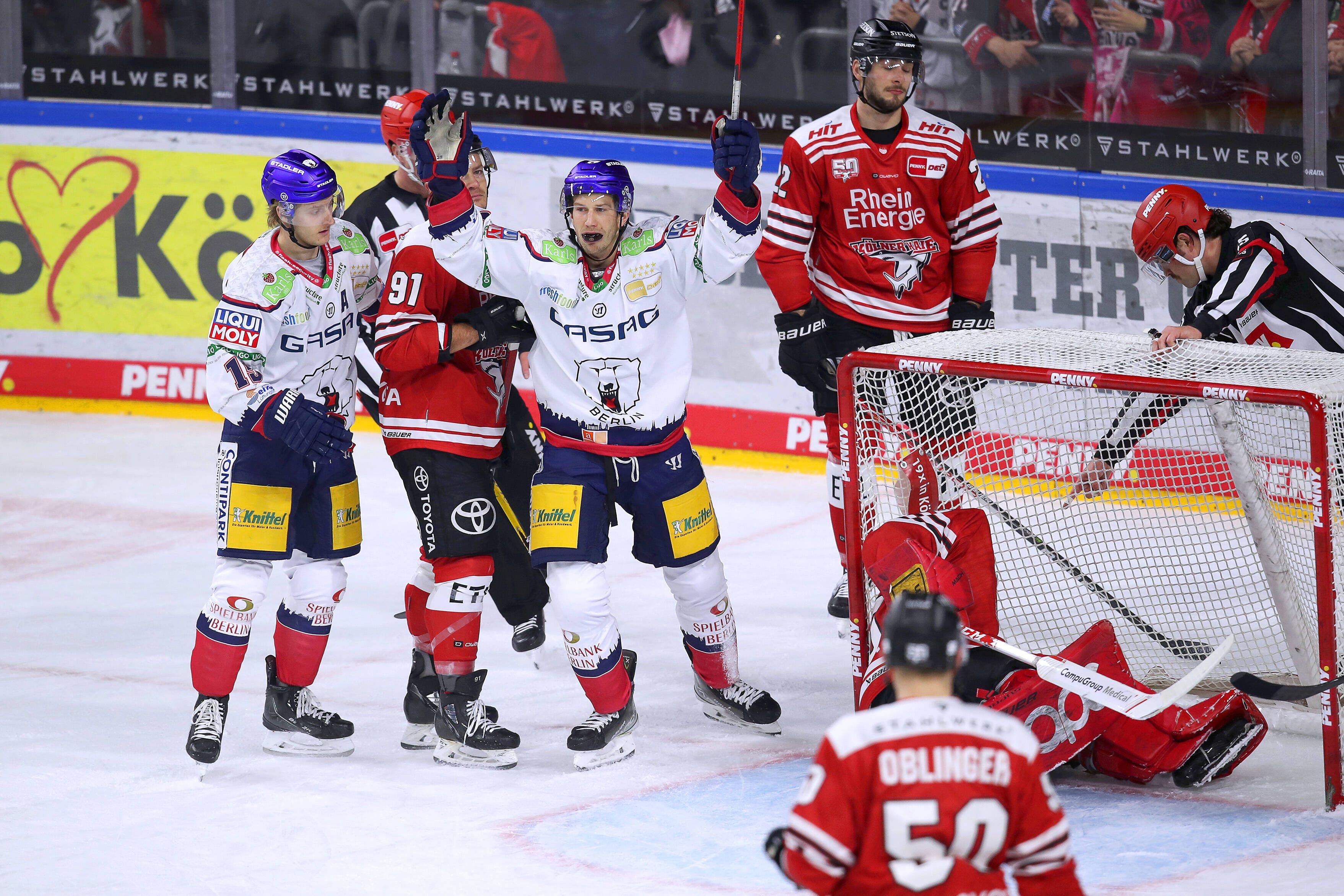 Eisbären verlieren mit 2:3 bei den Kölner Haien