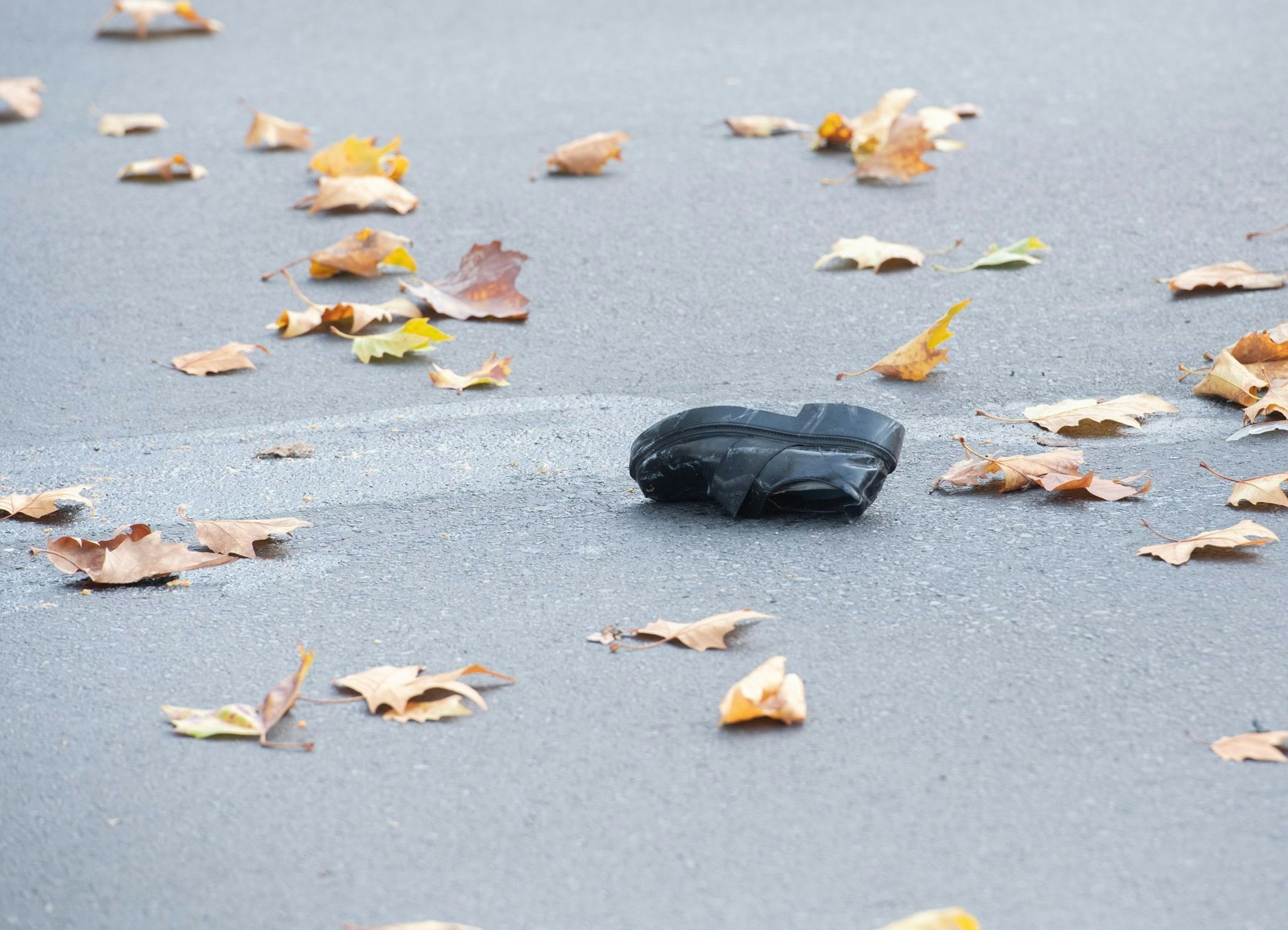 ARCHIV - Ein Schuh liegt auf der Bundesallee in Berlin-Wilmersdorf.  
